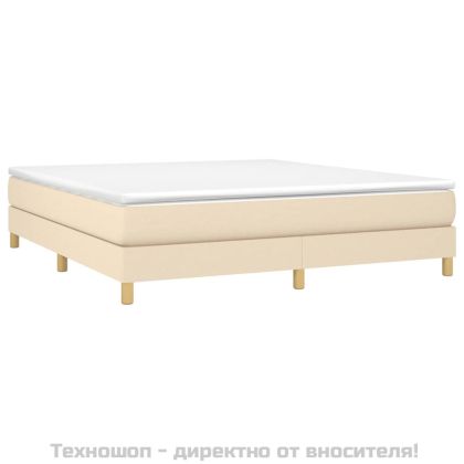 Рамка за легло с пружини, кремава, 180x200 см, плат
