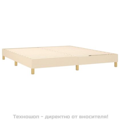 Рамка за легло с пружини, кремава, 180x200 см, плат