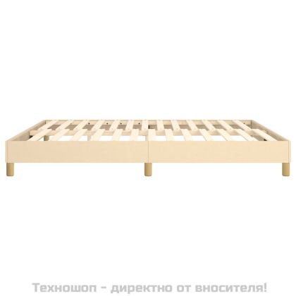 Рамка за легло с пружини, кремава, 180x200 см, плат