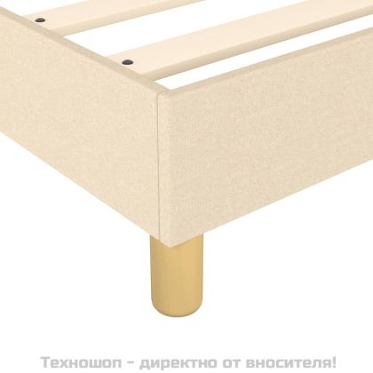 Рамка за легло с пружини, кремава, 180x200 см, плат