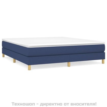 Рамка за легло с пружини, синя, 180x200 см, плат