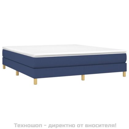 Рамка за легло с пружини, синя, 180x200 см, плат