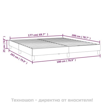 Рамка за легло с пружини, синя, 180x200 см, плат