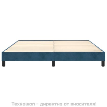 Рамка за легло с пружини, тъмносиня, 160x200 см, кадифе