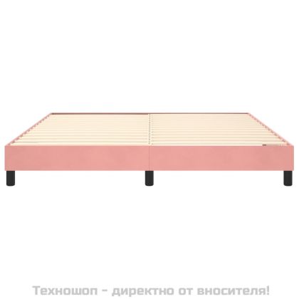 Рамка за легло с пружини, розова, 160x200 см, кадифе