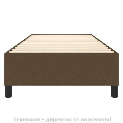 Рамка за легло с пружини, тъмнокафява, 90x190 см, плат