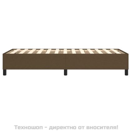Рамка за легло с пружини, тъмнокафява, 90x190 см, плат
