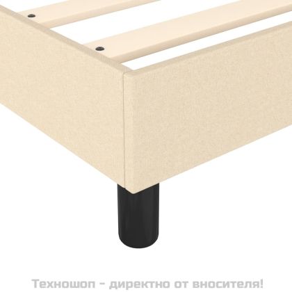 Рамка за легло с пружини, кремави, 90x190 см, плат