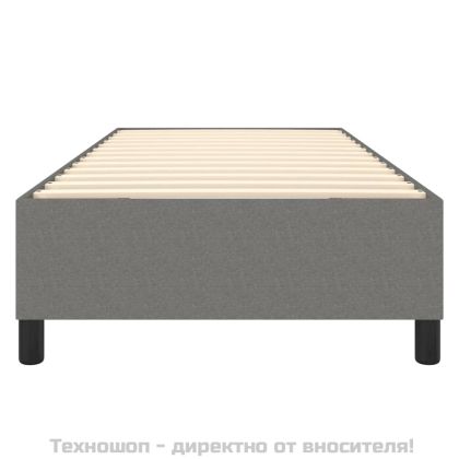 Рамка за легло с пружини, тъмносива, 90x200 см, плат