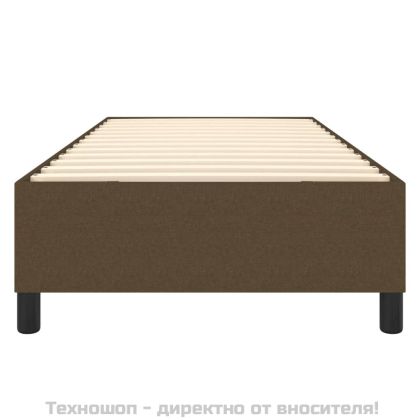 Рамка за легло с пружини, тъмнокафява, 90x200 см, плат