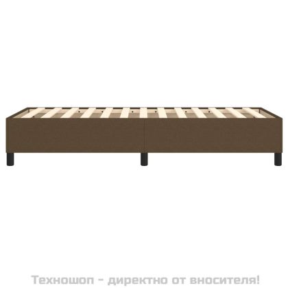 Рамка за легло с пружини, тъмнокафява, 90x200 см, плат