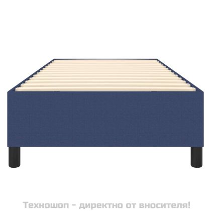 Рамка за легло с пружини, Синьо, 90x200 см, плат