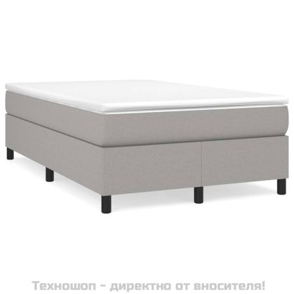 Рамка за легло с пружини, светлосива, 120x200 см, плат