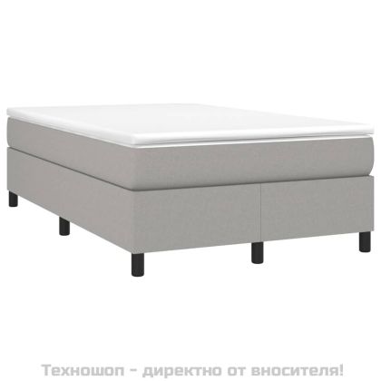 Рамка за легло с пружини, светлосива, 120x200 см, плат
