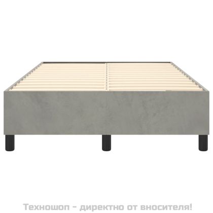 Рамка за легло с пружини, светлосива, 120x200 см, кадифе