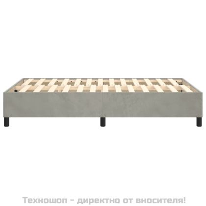 Рамка за легло с пружини, светлосива, 120x200 см, кадифе