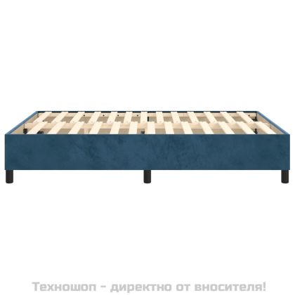 Рамка за легло с пружини, тъмносиня, 140x190 см, кадифе