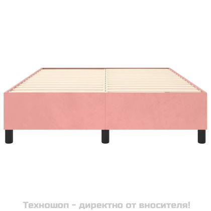 Рамка за легло с пружини, розова, 140x200 см, кадифе