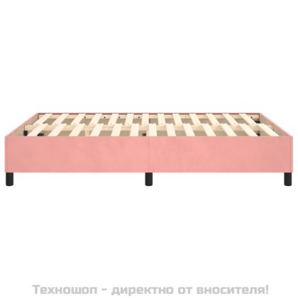 Рамка за легло с пружини, розова, 140x200 см, кадифе