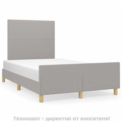 Рамка за легло без матрак, светлосива, 120x200 см, плат