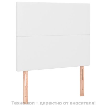 Рамка за легло с табла, бяла, 90x200 см, изкуствена кожа