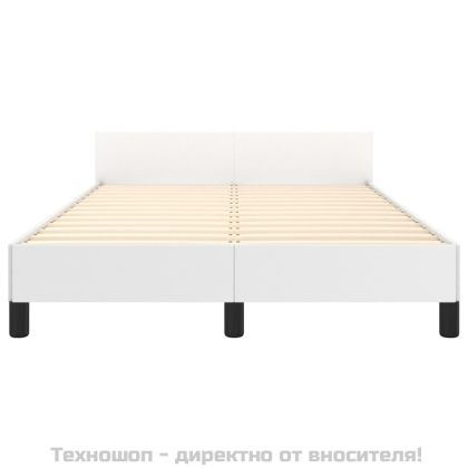 Рамка за легло с табла, бяла, 120x200 см, изкуствена кожа