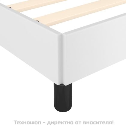 Рамка за легло с табла, бяла, 120x200 см, изкуствена кожа