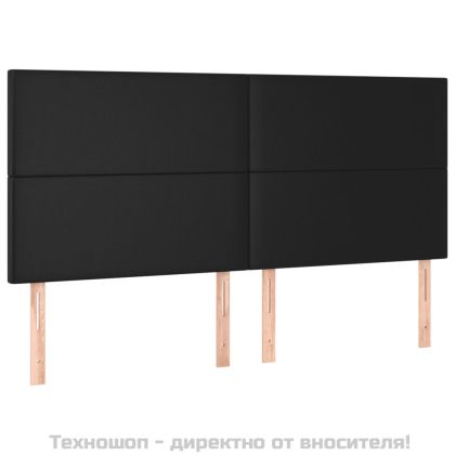 Рамка за легло с табла, черна, 200x200 см, изкуствена кожа