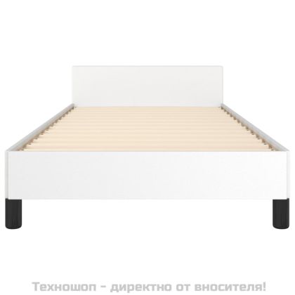 Рамка за легло с табла, бяла, 100x200 см, изкуствена кожа