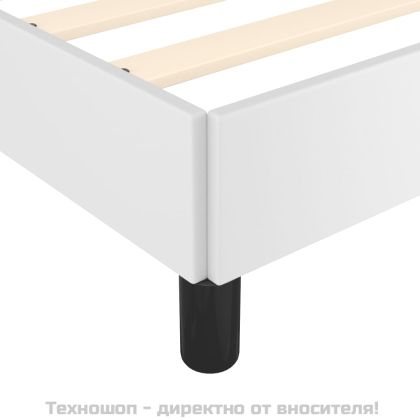 Рамка за легло с табла, бяла, 100x200 см, изкуствена кожа