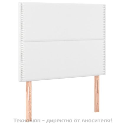 Рамка за легло с табла, бяла, 100x200 см, изкуствена кожа