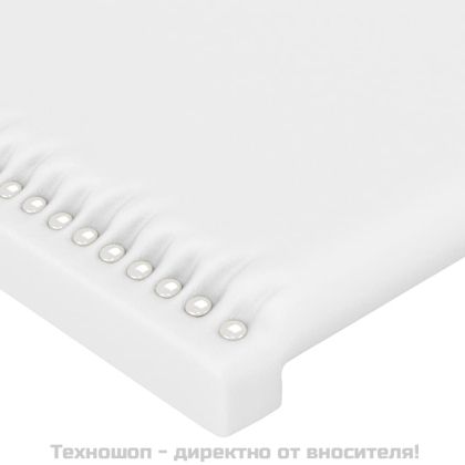 Рамка за легло с табла, бяла, 100x200 см, изкуствена кожа