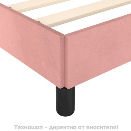 Рамка за легло с табла, розова, 200x200 см, кадифе