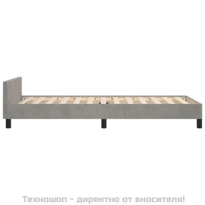 Рамка за легло без матрак, светлосива, 90x190 см, кадифе