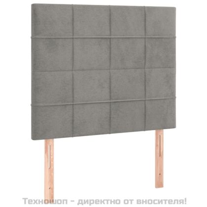 Рамка за легло без матрак, светлосива, 90x200 см, кадифе