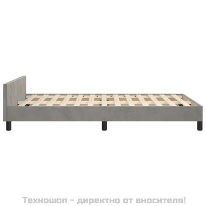Рамка за легло без матрак, светлосива, 120x200 см, кадифе