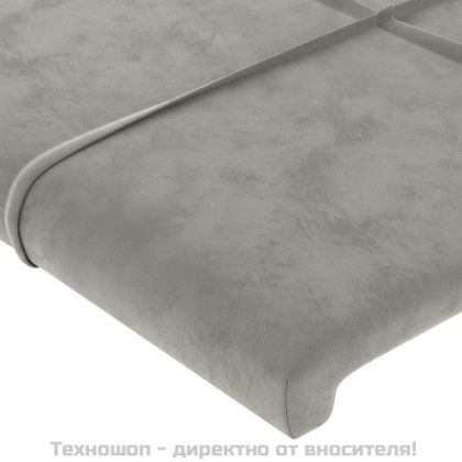 Рамка за легло без матрак, светлосива, 120x200 см, кадифе