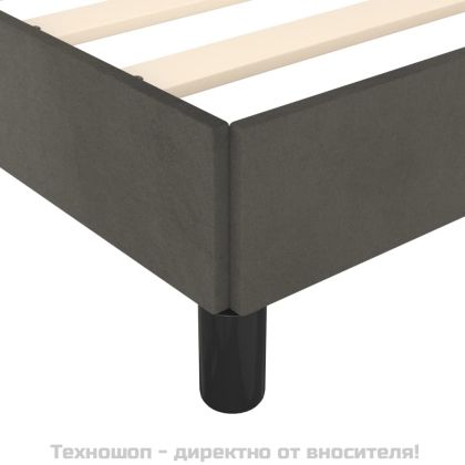 Рамка за легло без матрак, тъмносива, 100x200 см, кадифе