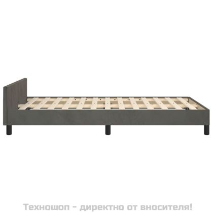 Рамка за легло без матрак, тъмносива, 120x200 см, кадифе