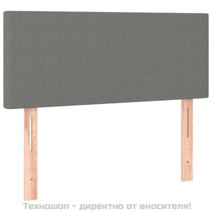 Боксспринг легло с матрак, тъмносив, 90x190 см, плат