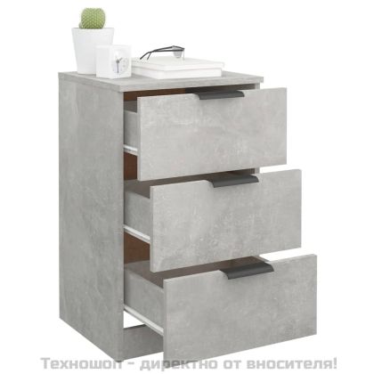 Нощни шкафчета, 2 бр, бетонно сиво, 40x36x65 см