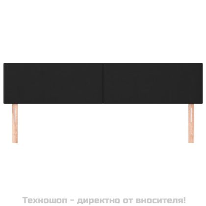 Горни табли за легло,2 бр, черни,80x5x78/88 см, изкуствена кожа