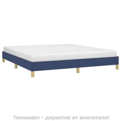 Рамка за легло без матрак, синя, 180x200 см, плат