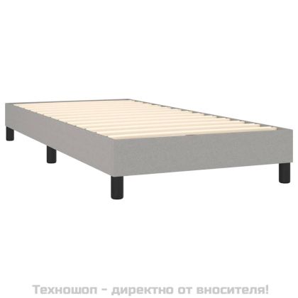 Боксспринг легло с матрак, светлосива, 90x190 см, плат