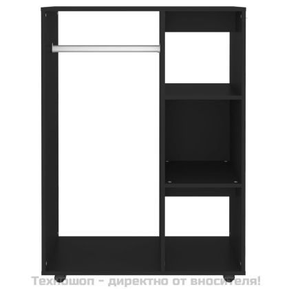 Гардероб, черен, 80x40x110 см, инженерно дърво