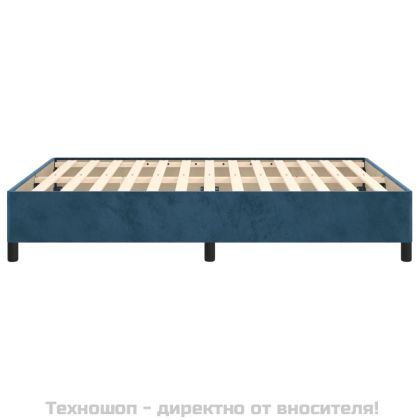 Рамка за легло без матрак, тъмносиня, 140x190 см, кадифе