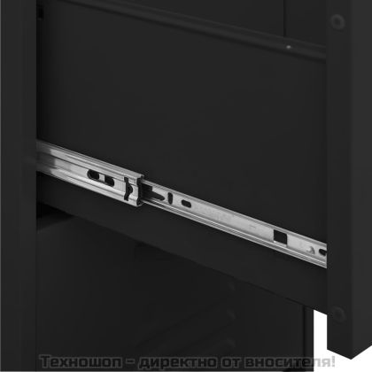 Шкаф за съхранение, черен, 42,5x35x101,5 см, стомана