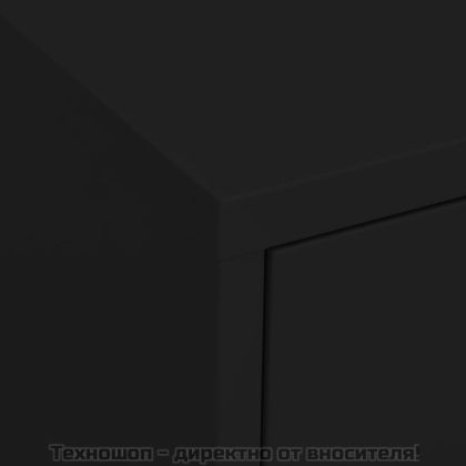 Шкаф за съхранение, черен, 80х35х101,5 см, стомана