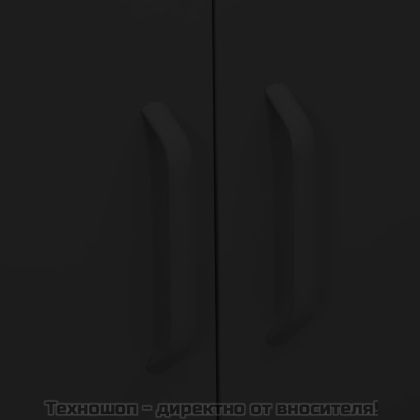 Шкаф за съхранение, черен, 80х35х101,5 см, стомана