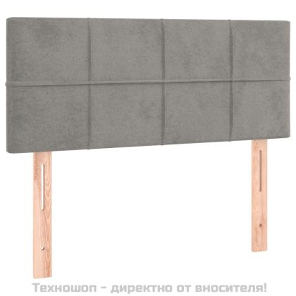 Горна табла за легло, светлосива, 100x5x78/88 см, кадифе